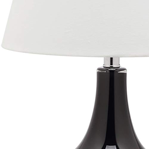 Safavieh Lighting Collection Amy Modern Contemporary Black Gourd Glass 24-Inch Bedroom Living Room Home Office Desk Nightstand Table Lamp Set Of 2 (Led Bulbs Included) #TOP6