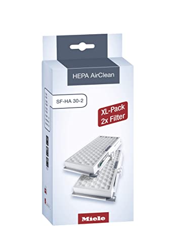 Image of Miele HEPA AirClean SFHA30-2 Vacuum Filter, 12 Month Lifespan, With TimeStrip Filter Change Indicator - XL Pack For 2 Years of Clean Air, XL Pack 2X Filter