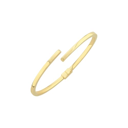 18K Gold Vermeil Cuff Bracelets for Women, Open Stacking Bangle, Minimalist Adjustable Jewelry Gift for Her - Main Image