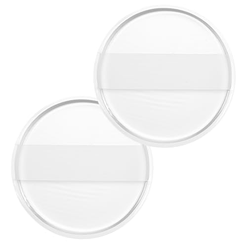 2Pcs Silicone Makeup Sponge, Clear Round Washable Makeup Applicator for Women Girls Non-Absorbent...