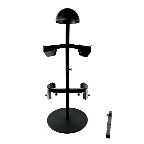 ATFLBOX プレートキャリア ギア ラックスタンド アイアン製 戦術ヘルメットプレートキャリア対応ミリタリー トレーニング ベストアーマー チェストアーマー 装備品観賞 調整可能 内側への通気性 簡単組み立て 装備一式をまとめ 屋内 ブラック