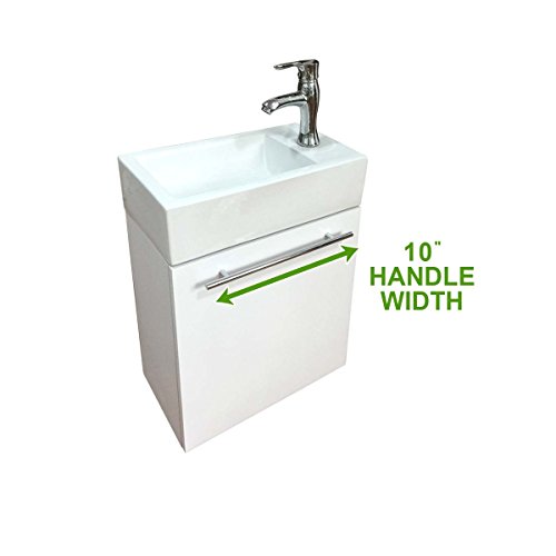 Dandi 17 3/4" Wall Mounted Cabinet Vanity Bathroom Sink White Combo Faucet Drain With Towel Bar Faucet Drain And Overflow Renovators Supply Manufacturing #TOP2