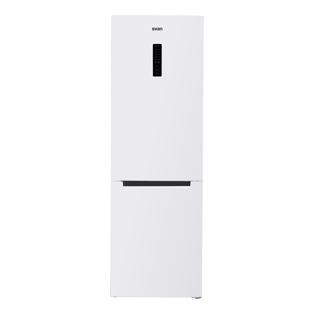 SVAN Frigorifero Combi bianco a 2 ante, SC185604ENFD, capacità 402 litri, No Frost, motore inverter, basso livello sonoro 37 dB, ante reversibili, apertura tipo maniglia, classe energetica E