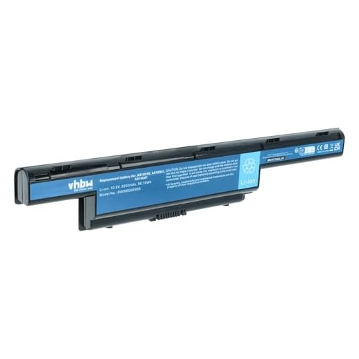 vhbw Akku kompatibel mit Packard Bell EasyNote LM81, LM82, LM83, LM85, LM86, LM87, LM94 Notebook (5200mAh, 10,8V, Li-Polymer)