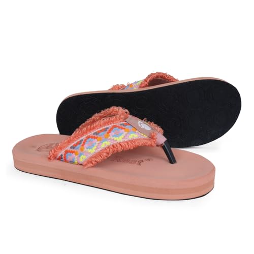 Image of Ortho + Rest Doctor Slippers for Women Orthopedic Flip Flop | with Fringed Strap Non Slip Lightweight Comfortable Flat Casual Stylish Dr Chappals and House Flip flops For Ladies and Girls