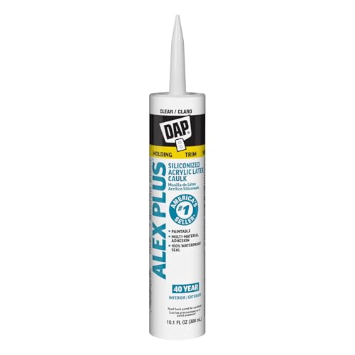 DAP Alex Plus Acrylic Latex Caulk, Clear, 10.1 Oz (7079818072)