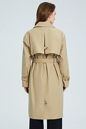 Orolay Women's Single Breasted Trench Coat Long Windbreaker Button Coat Slim Fit Jackets with Belt2