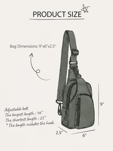 Image of ODODOS Sling Bag with Adjustable Straps Crossbody Chest Bag Lightweight Backpack for Casual Traveling Hiking