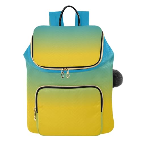 Sac à dos femme antivol dégradé bleu jaune pour protéger vos objets de valeur