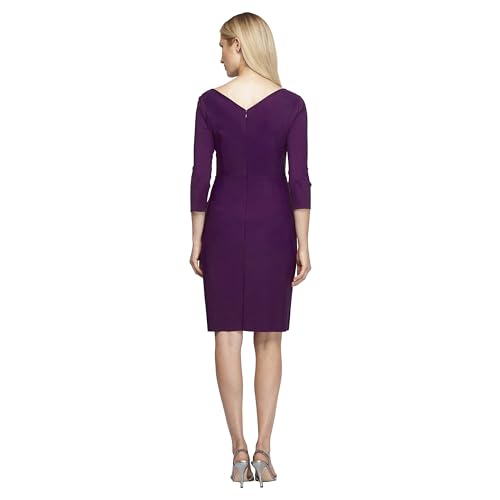Image of Alex Evenings Women's Slimming Short Sheath 3 /4 Sleeve Cocktail Dress, Wedding Guest