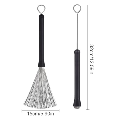 2 Stück Trommelbürsten Einziehbare Drahtbürsten Drums Drumsticks Bürste Schlagzeug Jazz-Besen Drum Stick Brush Schlagzeug Besen Drum Sticks Besen