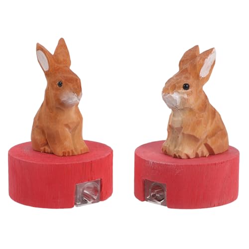 DIKACA 2個木製うさぎ型手動筆削り器 キュートな小学生 アーティスト向け で滑らかな削り心地