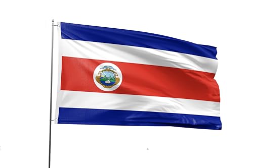 Costa Rica Flag 4x6FT Costa Rican National Polyester Printed Latin America Flag With 2 Grommets For Costa Rican Themed Festival Event Parade Party Heritage Hispanic Month Decoration