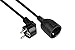 Produktbild Good Connections Netzkabel-VERLÄNGERUNG - 5 m - Schutzkontakt-Stecker Typ E+F (CEE 7/7, gewinkelt) an Buchse Typ F (CEE 7/3, gerade) - KUPFERLEITER CU - 1,50 mm² - STROMKABEL-Verlängerung - SCHWARZ
