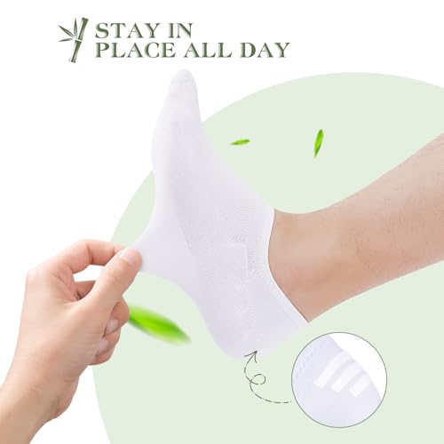3 Pairs Bamboo Rayon No Show Socks for Men Women, Ultra Low Cut Invisible Liner Socks with Non-Slip Silicone Stripes2