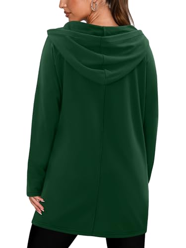 KISSMODA Women Hoodies Dress Long Sweatshirts Dress Raglan Sleeves Oversized Sweatshirts with Pocket 2025 Fall Winter Trendy