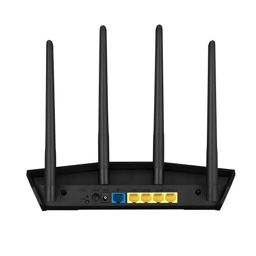 Image of ASUS RT-AX57 AX3000 AiMesh Dual Band WLAN Combinable Router (Tethering as 4G and 5G Router Replacement, WiFi 6, 1024-QAM, AiProtection, MU-MIMO, OFDMA, App Control)