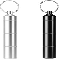Mini-Pillenbehälter mit Schlüsselanhänger, 2er-Pack, Reiseapotheke für Vitamine, Fischöle und Kapseln, wasserdicht, ideal für Outdoor-Aktivitäten wie Reisen, Wandern und Camping
