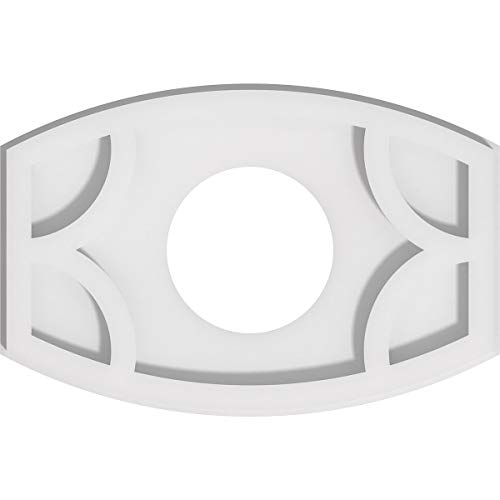 Image of Ekena Millwork CMP12X8KY-04000 Kailey Architectural Grade PVC Contemporary Urethane Ceiling Medallions 12 inchW x 8 inchH x 4 inchID x 6 1 /2 inchC x 1 inchP