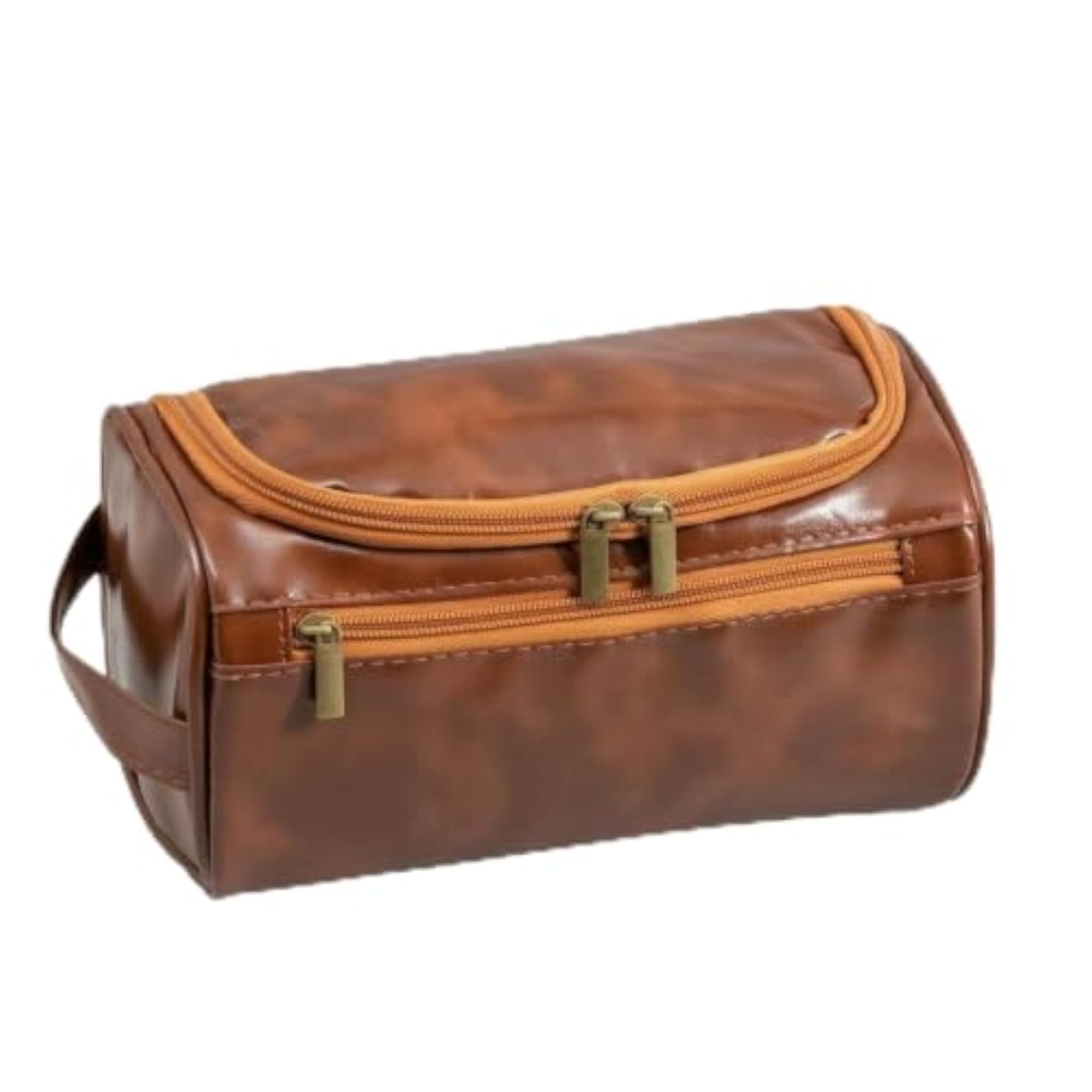 PU Leather Cosmetic Bag, Glossy Finish Toiletry Case