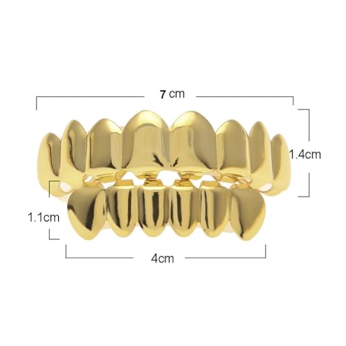 Set de Grillz 14K chapado en oro para dientes 8 arriba y 6 abajo miniatura 2