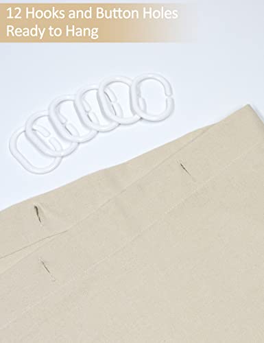 Sumgar Cotton Shower Curtain Boho Farmhouse Shower Curtains For Bathroom With Tassels & Jacquard Striped Window, Beige Fabric Fringe Shower Curtain Set With Hooks, 72" X 72" #TOP5