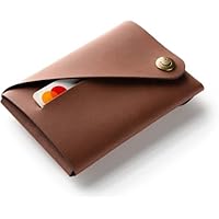 Crazy Horse Craft, Portafoglio uomo portafoglio donna porta carte di credito slim wallet, marrone classico, Pre-Folded (Ready-To-Use), Pelle riciclata