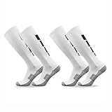YZWZZXC Calcetines de Esgrima Largos Algodón, Equipo de Esgrima, Antideslizantes, Gruesos, Ajustados, para Esgrimistas Masculinos y Femeninos(White,S)