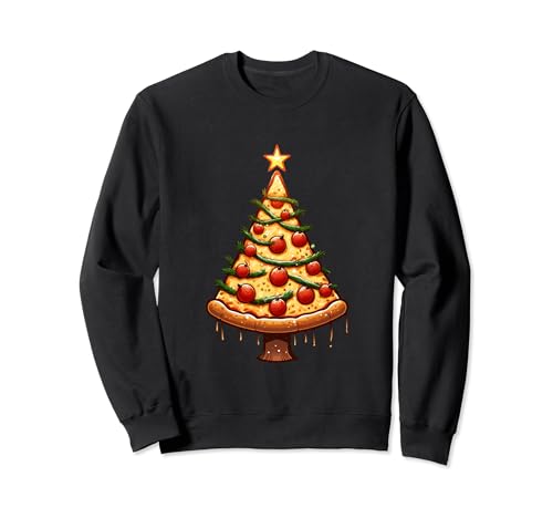 Pizza Weihnachtsbaum Sweatshirt