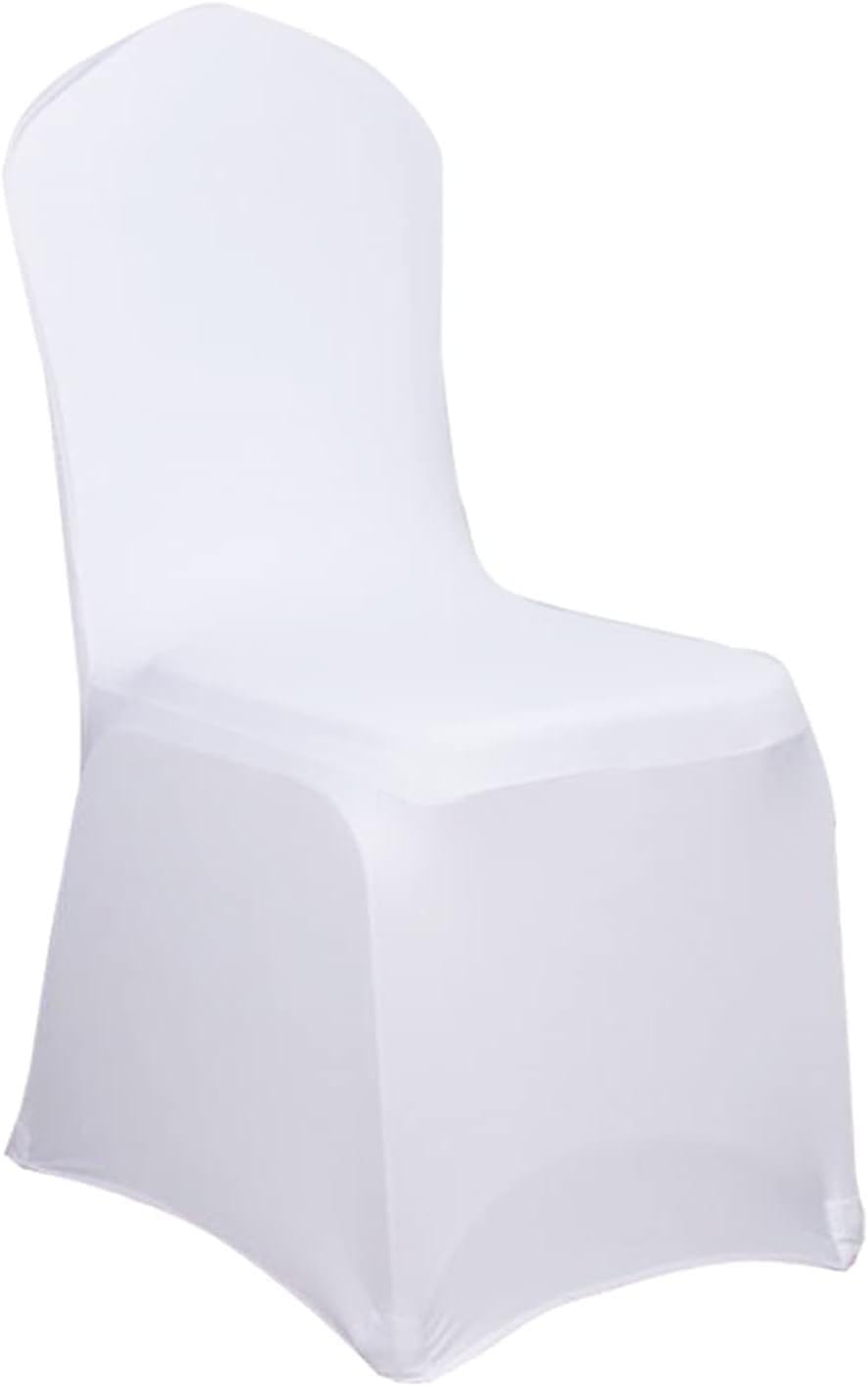 Housse de Chaise Universelle Lycra Extensible | Couleur : Blanc | Déco Mariage - Banquet - Fêtes | Evènements Privés et Professionnels | Lavable - Réutilisable (50)