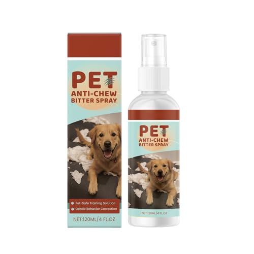 Fernhaltespray Hunde Knabberstopp für Hund Bitter Spray, 120ml Bitterspray Hundeabwehrspray Hundeschreck Fernhaltespray für Hunde Anti Kau und Lecken Spray für Möbel Kleidung Schuhen (1)