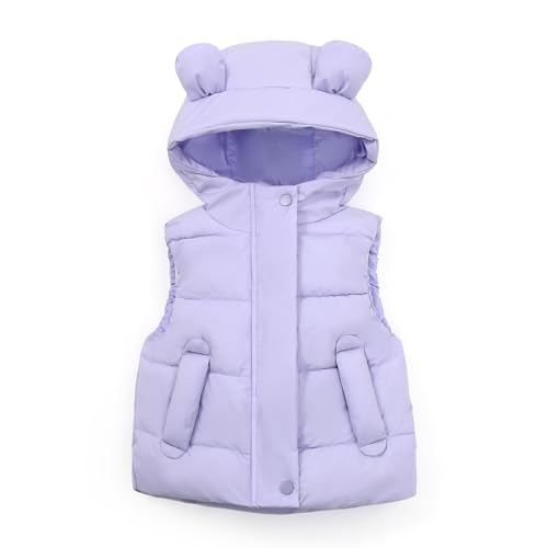Sleeveless Warm Coat 2024 New Boys Girls Autumn Winter Solid Color Hooded Outside Wear Down Jacket Cotton Vest Coat2