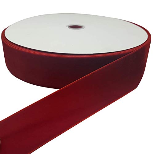 Image of 10 Yards Velvet Ribbon Spool (Red, 2 inch)