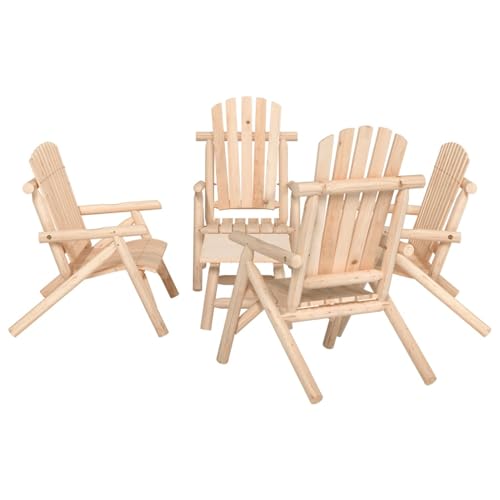 Tidyard Muebles de Comedor de jardín,Comedor de jardín,Sofa Jardin,Comedor Jardin Exterior,Juego de Muebles de jardín 5 Piezas Madera Maciza de Abeto,Natural,2X Chair+2X Bench+Table