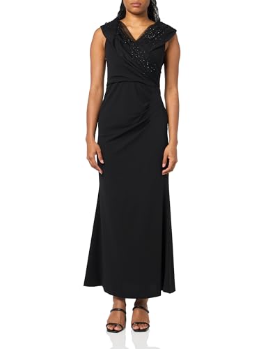 Robe froncée DKNY noire masquant les imperfections col V chic taille 40