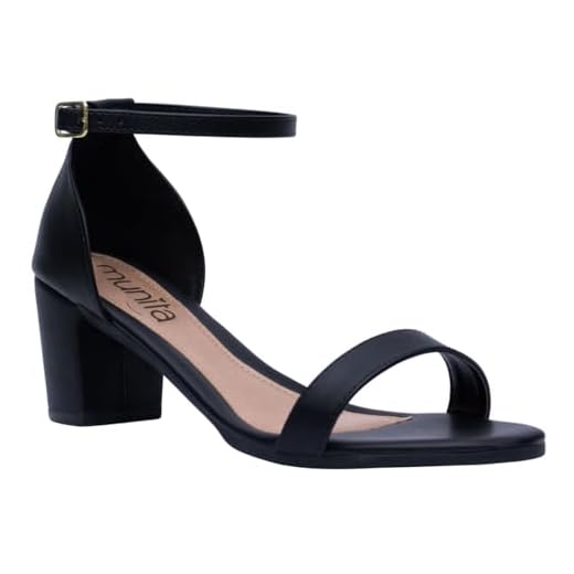 Sandália Feminina Salto Grosso Médio Confortável Basico (Preto, BR, Adulto, Numérico, 37)