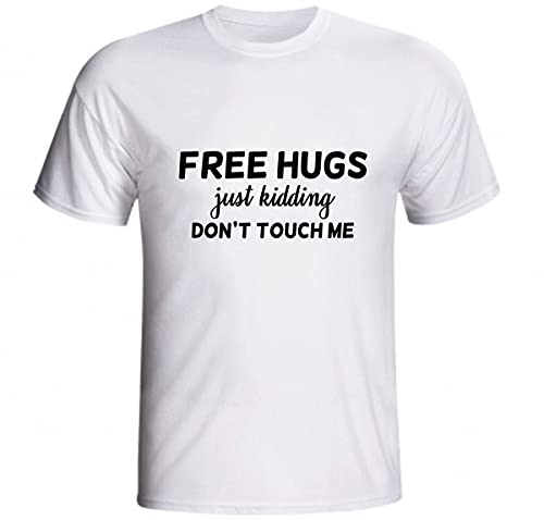 Camiseta hugs don't touch me abraços não me toque