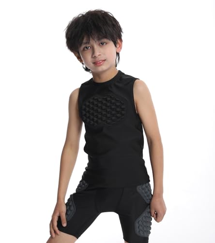 Topeter Baseball Chest Protector Shirt for Youth Kids, Heart Guard Sternum Protection Tank Tops for Goalies Catchers2
