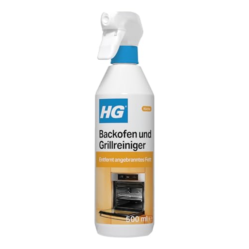 HG Ofen-, Grill- & Barbecue-Reinigungsspray, entfernt schnell angebrannte Speisereste & eingebranntes Fett für Küche & Außenbereich - 500 ml