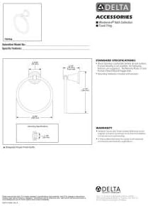 Delta Windemere (1-Pack) Hand Towel Holder Polished Chrome Towel Racks for Bathroom Wall Round Towel Ring Holder for Bath Towel Hanger for Kitchen, Bathroom Accessories 70046 - Image 4