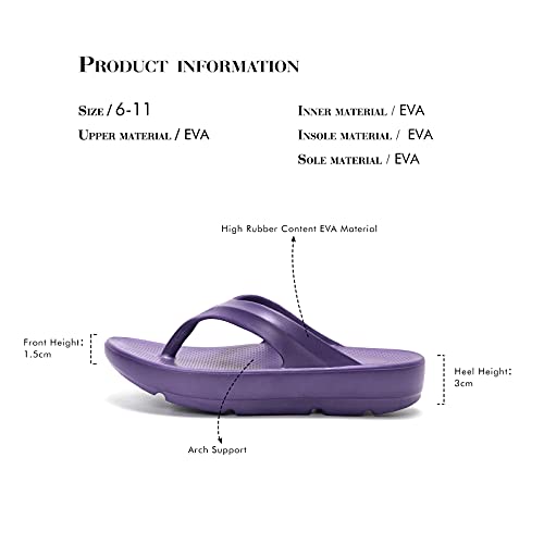 Funkymonkey Flip Flops For Women Arch Support Comfort Thongs Sandals (7 M Us, Purple A) #TOP6