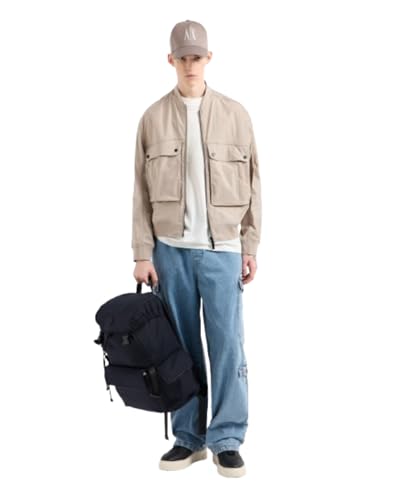 Armani Exchange Men's Denim Cargo Pant with Logo Patch