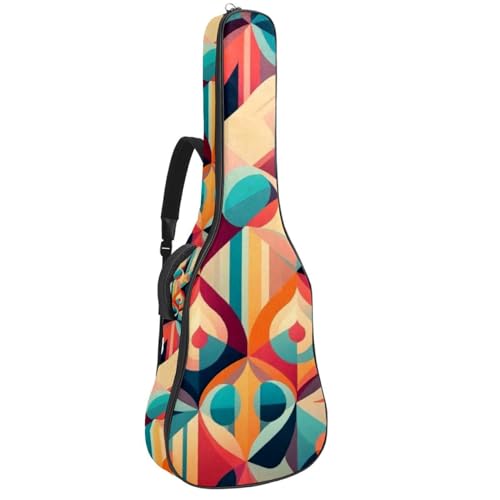 Custodia per chitarra acustica con due tasche grafica astratta colorata resistente allacqua doppia tracolla regolabile Grafica 42.9x16.9x4.7 in Design elegante