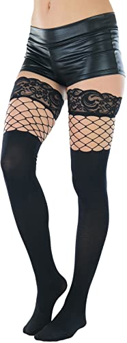 Image of ToBeInStyle Women's Nylon Thigh High Schoolgirl Opaque Stockings