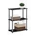 Furinno 10024BK/GY Turn-N-Tube 3-Tier Compact Multipurpose Shelf Display Rack, Black/Grey
