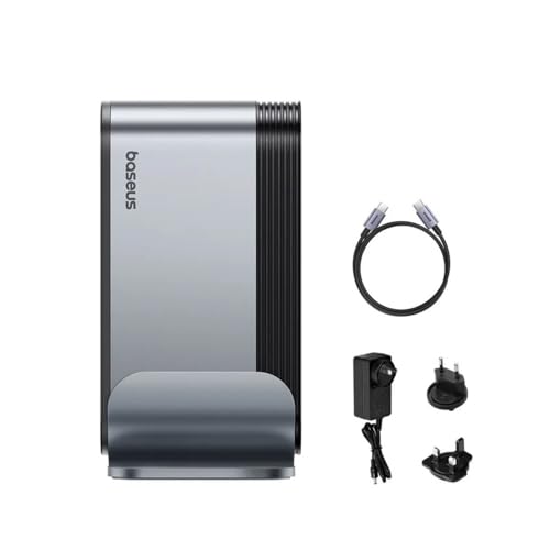 Image of Baseus UnionJoy 17-Port Triple-Display USB-C Hub Docking Station Space Grey（USB-C to HDMI4K@60Hz*2+DP4K@60Hz*1+USB3.0 * 3+USB-C3.0 * 2+USB2.0 * 2+PD*1+PC*1+RJ45*1+SD /TF*1+3.5mm*1+DC*1