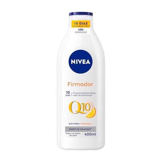 NIVEA Loção Hidratante Firmador Q10 + Vitamina C Todos os Tipos de Pele 400ml - Sua pele com mais firmeza e mais elasticidade em 10 dias, ainda hidratada e cheia de brilho, livre de flacidez
