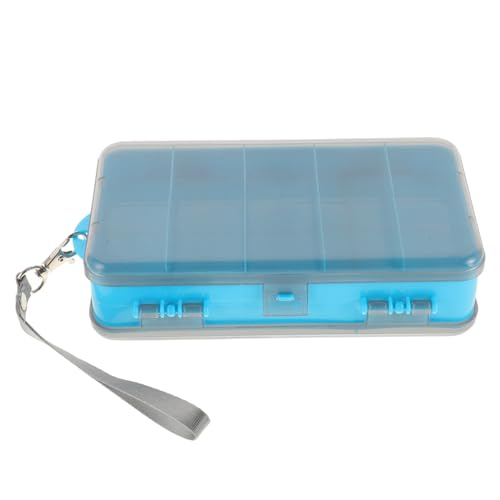 Yardwe Multifunctional Fishing Bait Organizer Case Dual Sided Clear Plastic Tackle Holder with Multiple Compartments for Lure Fishing Portable Lightweight Design for