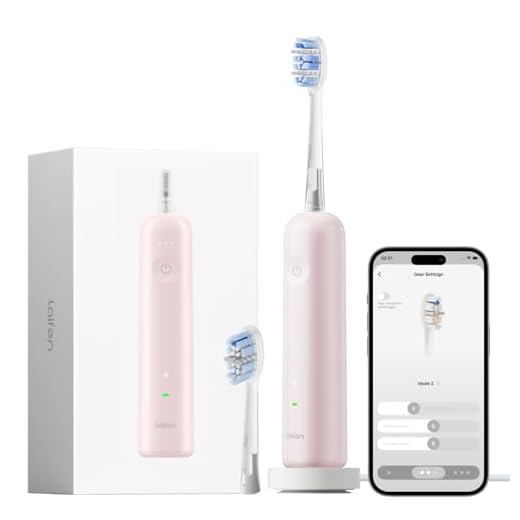 Laifen Wave Pro Elektrische Zahnbürste, 60° WaveMotion & 66.000 Vpm für Tiefenreinigung, 70 Tage Akku, Drucksensor & App-Customizing, nahtloses Design ideal für Reisen, inkl. 2 Pro-Köpfe (ABS Rosa)
