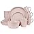 Stone Lain Stoneware Dinnerware Set, Service For 4, Light Pink